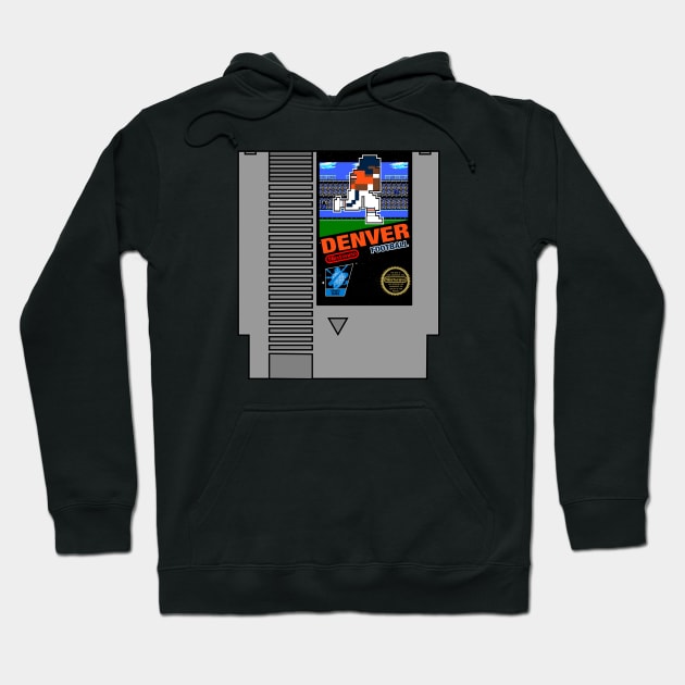 Denver Football 8 bit cartridge design Hoodie by MulletHappens